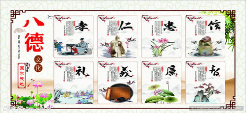 国学八德文化壁画设计图 传统美德的视觉叙事